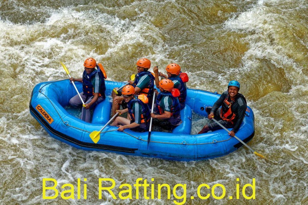 Group Of People Riding Blue Raft On Body Of Water